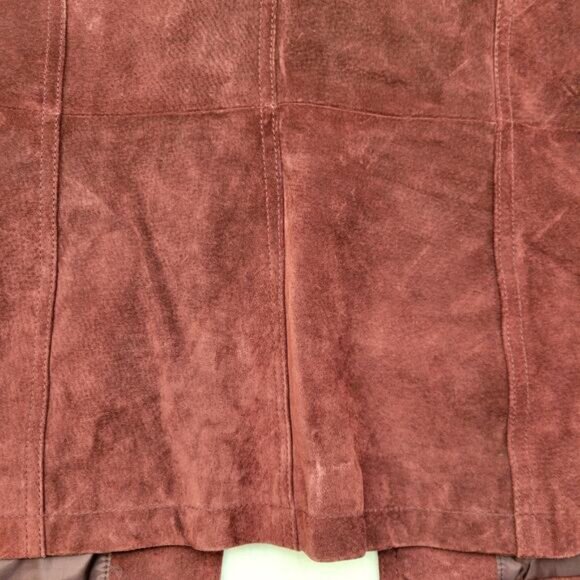 Wilsons Leather Maxima Jacket Women's XL Maroon Suede Lined Vintage 90s Y2K - Picture 13 of 16